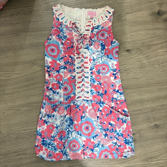 Lilly Pulitzer Shell Yeah Florida Shift Dress Sz 2 Pockets Preppy Nautical Beach - Picture 9 of 16
